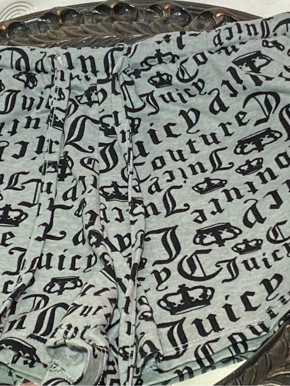 Juicy Couture Gray Shorts with Black Script Logo